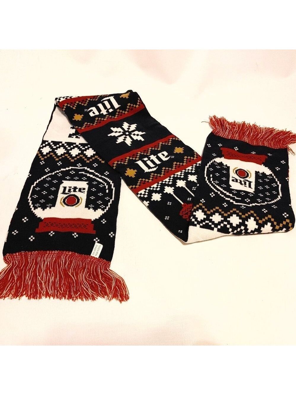 FUN 2020 Miller Lite Brewing Company Ugly Christmas Sweater Scarf